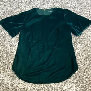 Lauren Ralph Lauren Dark Green Velvet Blouse